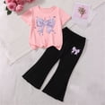 thumbnail image 4 of Cethrio Girls Summer Outfit Sets Short Sleeve, 2 Piece Printed Short Sleeve Kids' Clothing Sets Pink Size 4-5 T, 4 of 4