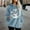 Blue Sweatshirt for Winter, variant on Women's Hoodie Drawstring Sweatshirts Letter Printed Double Sided Fleece Sweatshirts Long Sleeve Winter Warm Pullover with Pocket Green S