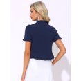 thumbnail image 3 of DARING DIVA Shrug Short Sleeve Formal Cropped Bolero S Navy Blue, 3 of 6