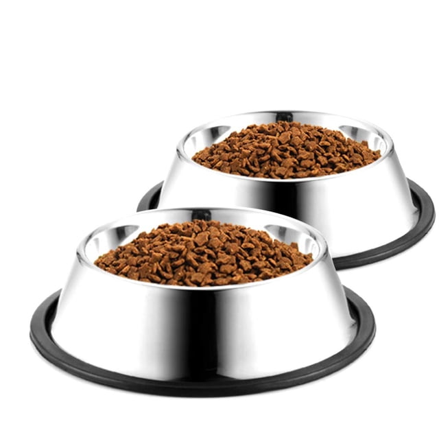 Comederos para perro WEDAWN de acero inoxidable antideslizantes, 2 unidades