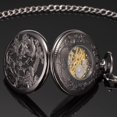 thumbnail image 4 of Reloj de bolsillo retro de hombre con cadena, dragón de cuerda manual analógico, fénix, esqueleto, romano JFHHH pequeña, 4 of 5
