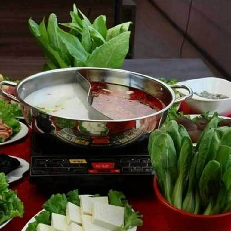 1pc Multifunctional Stainless Steel Chinese Hot Pot With Dual