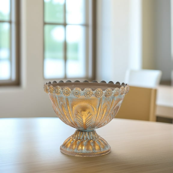 WHAMVOX Garden Urn Planter 1Set in Golden Iron for Outdoor Flower Pots