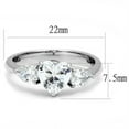 thumbnail image 2 of Luxe Jewelry Designs Stainless Steel Women's Engagement Ring with Heart Shaped Cubic Zirconia - Size, 2 of 4