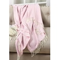 thumbnail image 4 of Herringbone Fringed Throw Blanket - 50"W x 60"L (Pink), 4 of 4
