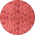 thumbnail image 1 of Ahgly Company Indoor Round Oriental Red Industrial Area Rugs, 6' Round, 1 of 4