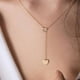 thumbnail image 4 of Collar para mujer, joyería para mujer, joyería para mujer, collar de cadena de corazón de oro, titanio, acero inoxidable, chapado en oro, 1 collar, 4 of 5