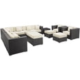 thumbnail image 3 of Modway Ensemble Sectionnel de Patio Extérieur de 11 Pcs en Espresso Blanc, 3 of 7