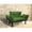 Green, variant on Small Brown Love Seat with High Legs / Comfortable Seating for Bedroom