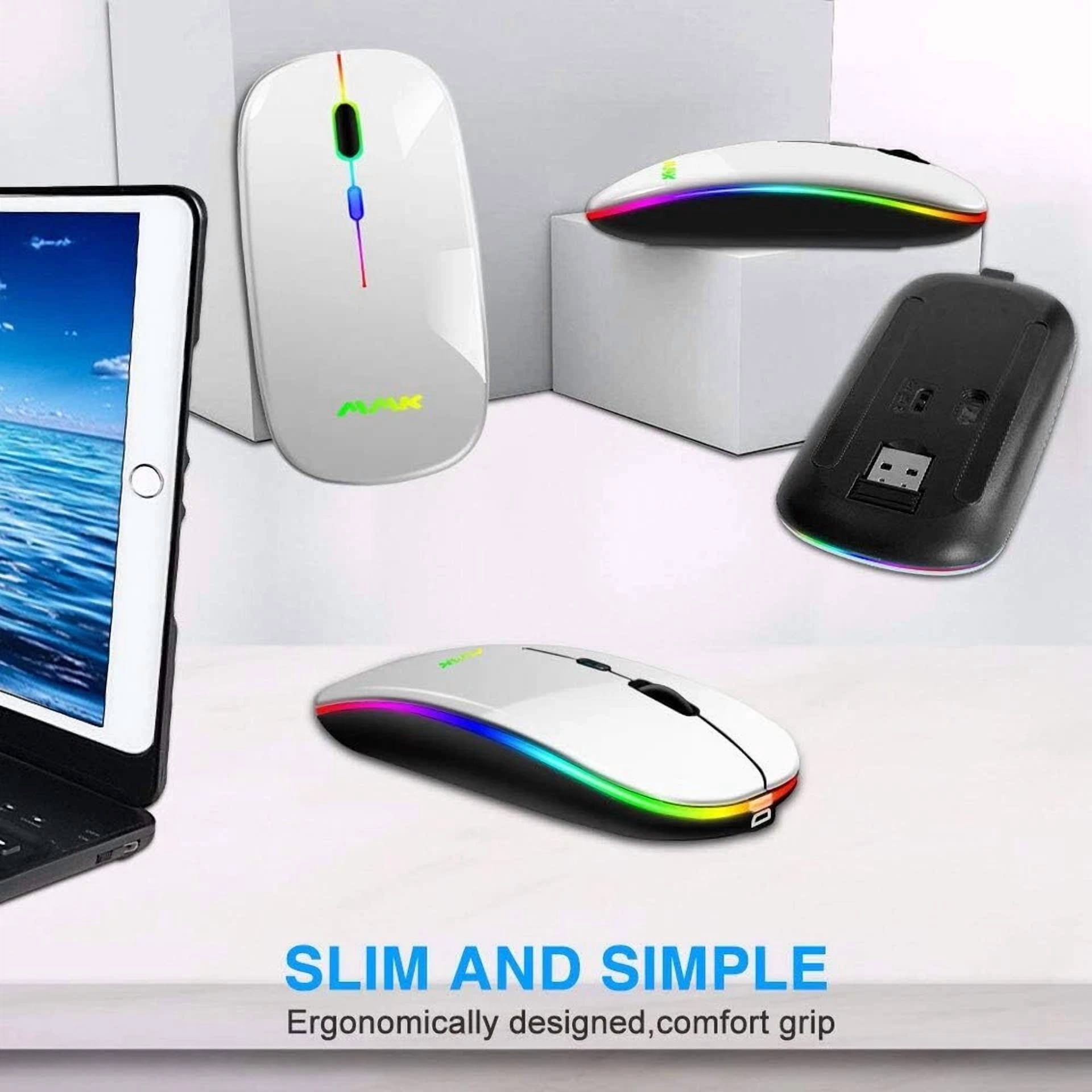 BUTTERFLY- Wireless Bluetooth Mouse, Rechargeable Usb Optical Mouse, Led Slim Dual Mode(Blu