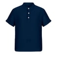 thumbnail image 6 of Short Sleeve Shirt for Boys Button Neck Henley Top Textured Fabric Kids Daily Casual School Playwear Comfort Summer Clothes for Teen, 6 of 9