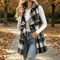 thumbnail image 5 of Zpanxa Womens Fall Sweaters Plaid Print Collared Cardigan Vest for Fall Layering S, 5 of 6