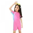 thumbnail image 5 of Kid Girls Boys One Piece Rash Guard Swimsuit UPF 50+ Sun Protection Bathing Suits Water Sport Short Swimsuit, 5 of 7