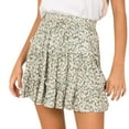 thumbnail image 2 of Teissuly Women Summer Casual Bohe High Waist Ruffled Floral Print Beach Short Skirt, 2 of 9