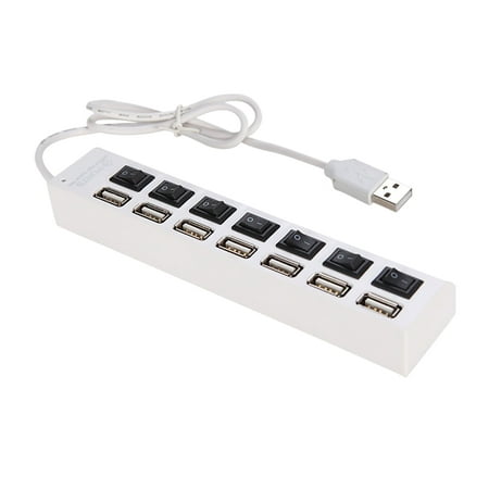 JDL-A7 HUB USB Hub 7 Port USB 2.0 Independent Switch Indicator High Speed Ultra Slim Splitter Hub with USB Cable for Desktop Notebook USB Mouse Scanner Digital Camera U Disk USB Keyboard and (Best High Speed Camera For The Money)