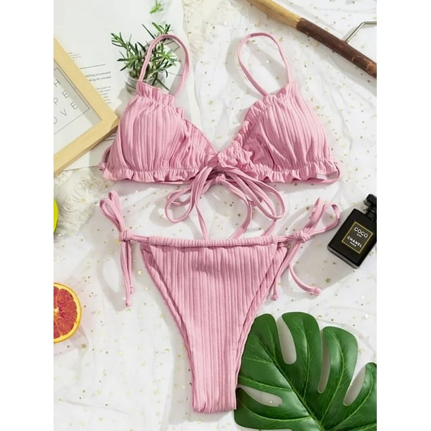 Traje de baño bikini europeo y americano sexy triángulo bolso correas