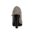 thumbnail image 2 of BLISSFUL STEP Escarpin pour Femme à Plateforme à Talons Aiguilles à Carreaux Escarpins Brun 7, 2 of 7