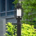 thumbnail image 7 of 18" H Dusk to Dawn Outdoor Post Light Fixture Hardwired 120V, Waterproof Aluminum Pole Light with Pier Mount Base, Matte Black Exterior Lamp Post Lantern with Water Glass for Garden Yard Patio Path, 7 of 7