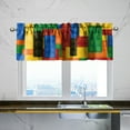 thumbnail image 2 of SUNWISHA Curtains Valances for Windows Kitchen Decor 52x18 Inch（Building Block Style 3）, 2 of 6