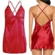 thumbnail image 1 of de mujer Lencería erótica camisón seda ropa de dormir conjunto de espalda en T - XL rojo, 1 of 8