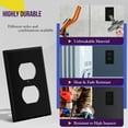 thumbnail image 2 of ENERLITES Duplex Receptacle Outlet Wall Plate, Size 1-Gang 4.50" x 2.76", Unbreakable Polycarbonate Thermoplastic, UL Listed, 8821-BK-10PCS, Black (10 Pack), 2 of 6