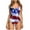 Blue, variant on 50% off Bathing Suit for Women 4th Of July ZHUGeLI Women's Sexy One-piece Bikini Lace Up Independence Day Printed Swimsuit Long Skirt Two-piece Sets Swimwear American Flag Patriotic Outfits