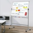 thumbnail image 3 of TOWON Double-Sided Mobile Whiteboard - 48"x36" Large Height Adjustable Magnetic Dry Erase Board on Wheels, 360° Rolling Office White Board Pizarra - Sliver, 3 of 12