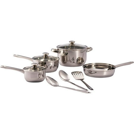 Mainstays 10pc Cookware Set, Stainless S
