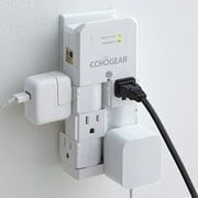 ECHOGEAR On-Wall Surge Protector with 6 Pivoting AC Outlets & 1080 Joules of Surge Protection - Low Profile Design