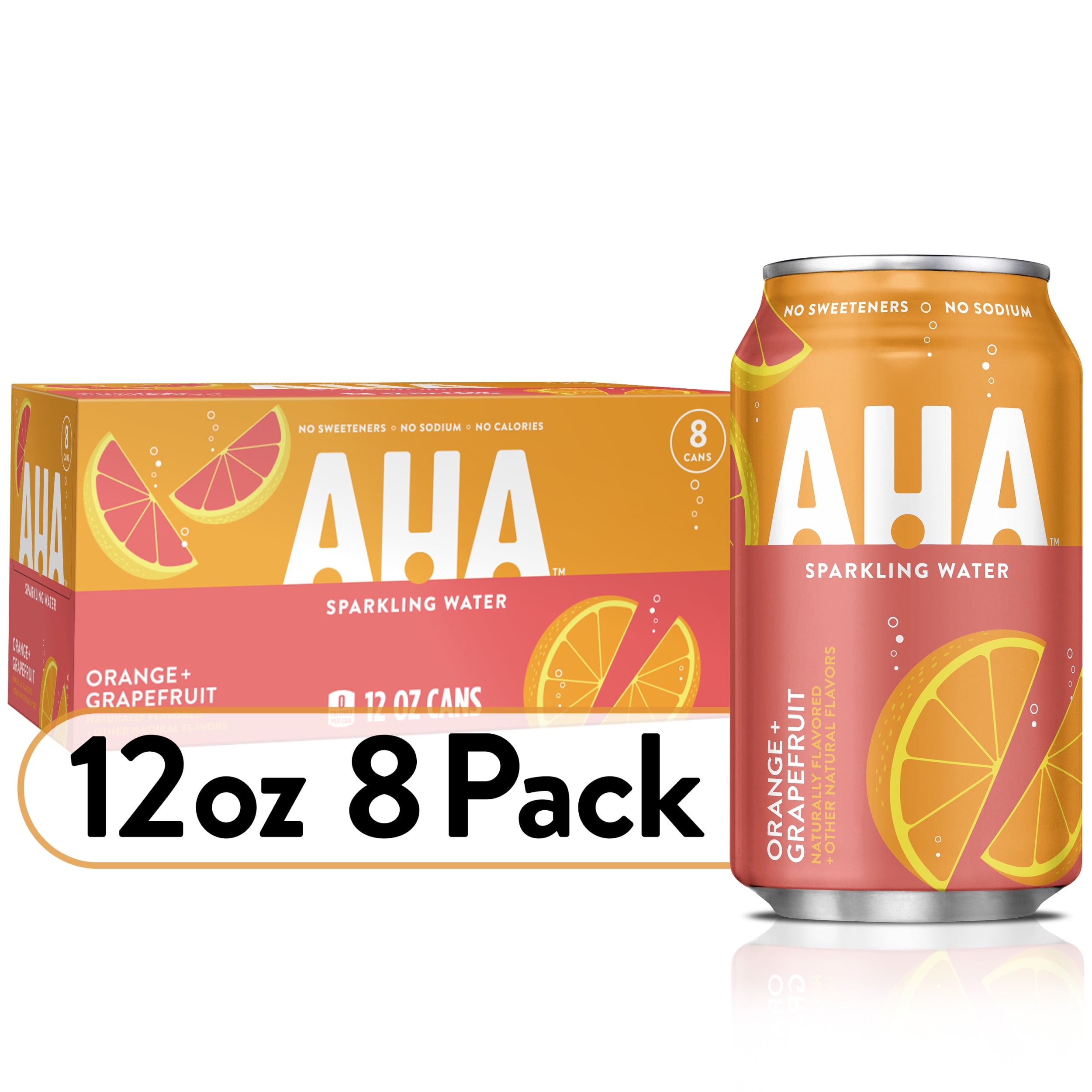 Buy AHA Sparkling Water, Orange Grapefruit Flavored Water, Zero
