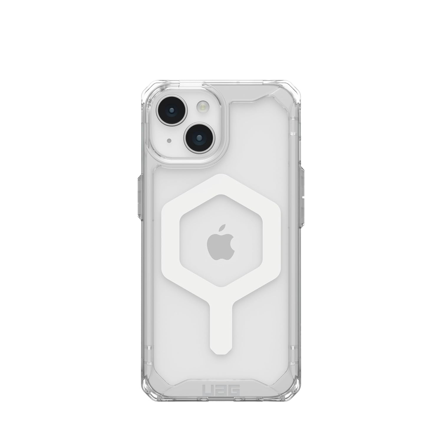 UAG iPhone 15 Case 6.1" Plyo Ice/White Built-in Magnet Compatible with MagSafe Charging Rugged Anti-Yellowing Transparent Clear Dropproof Protective Cover by URBAN ARMOR GEAR