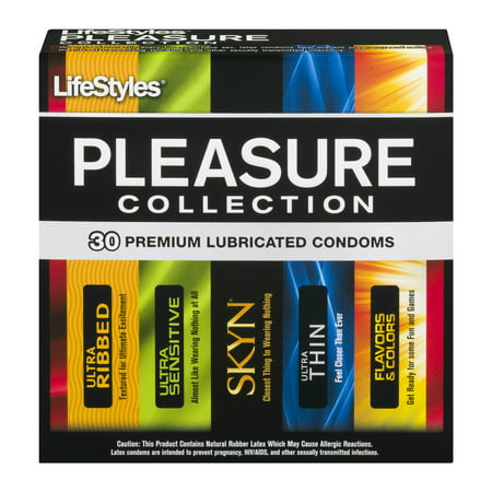 LifeStyles Pleasure Collection Assorted Lubricated Latex Condoms - 30