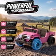 thumbnail image 6 of 24V Ride On Dump Truck for Kids, Licensed Toyota Land Cruiser FJ45 Power Car Wheels Ride On Toy with Electric Dump Bed, Parent Remote Control, Music, LED Lights, Birthday Gift for Kids Ages 3-6, Pink, 6 of 11