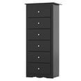 thumbnail image 5 of Gymax 6 Drawer Dresser Tall Wooden Chest of Drawers w/ Metal Drawer Guide Rails Black, 5 of 6