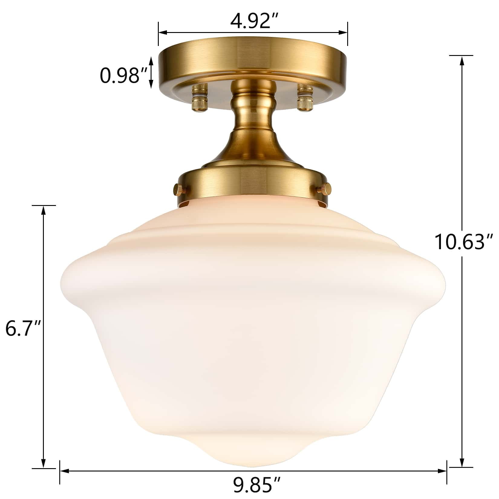 Gold Semi Flush Mount Ceiling Light Modern Schoolhouse Ceiling Light Fixture