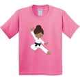 thumbnail image 3 of Inktastic African American Girl, Black Belt, Karate Girl Youth T-Shirt, 3 of 5