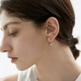 thumbnail image 6 of HUGE SWAN Gold Silver Double Bean Drop Earrings for Women Front and Back with S925 Silver Pin, 6 of 11
