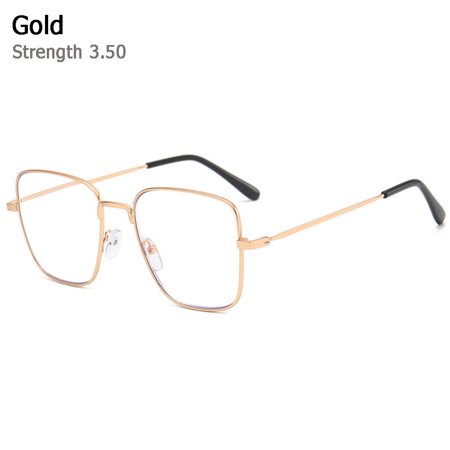 Vision Care Vision Diopter Progressive Multifocal Metal Readers Eyeglasses Reading Glasses Presbyopia Glasses Computer Goggles GOLD STRENGTH 3.50