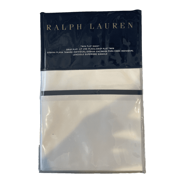Ralph Lauren Palmer Percale Twin Flat Sheet Polo Navy Rtl $115