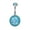 Lake Blue, variant on jiaroswwei Women Rhinestone Inlaid Round Pendant Barbell Navel Ring Body Piercing Jewelry