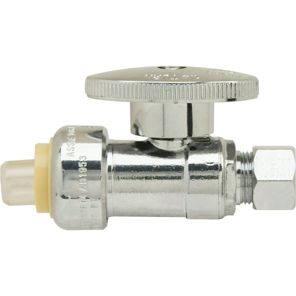 Peerless Straight Chrome Plated Push on Valve
