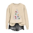 thumbnail image 4 of Wooowa Christmas Tree with Ornaments Print Long Sleeve Sweatshirt Top Round Neck Casual Soft Breathable for Holiday Home Party Daily Wear, 4 of 7