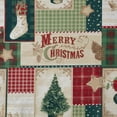 thumbnail image 4 of Serafina Home Holiday Merry Christmas Patchwork Vinyl Tablecloth with Flannel Backing: Tablecloth Reusable 52" x 52", 4 of 5