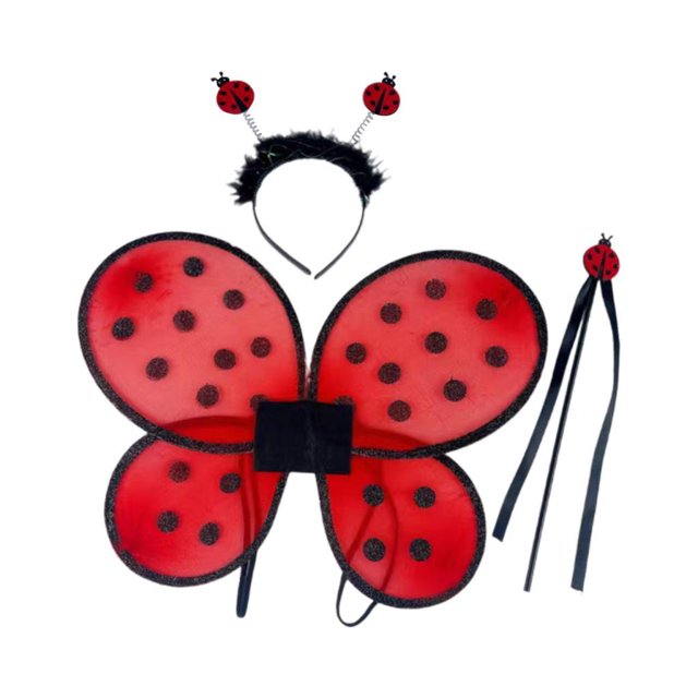 yingyy Costume pour Enfants Jeu de Rôle Jeu d'Imitation Fête de Noël Costume Déguisement Accessoires de Performance pour Enfants Tenue Accessoires Photo Papillon Ensemble de 3 Pcs