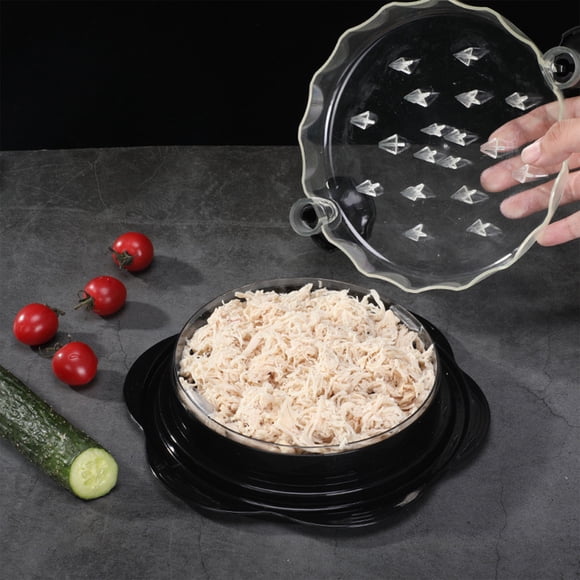 Leodye Chicken Shredder with Transparent Cover Large Chicken Chest Shredder Tool with Brush fork Visible Meat Crusher for kitchen decor
