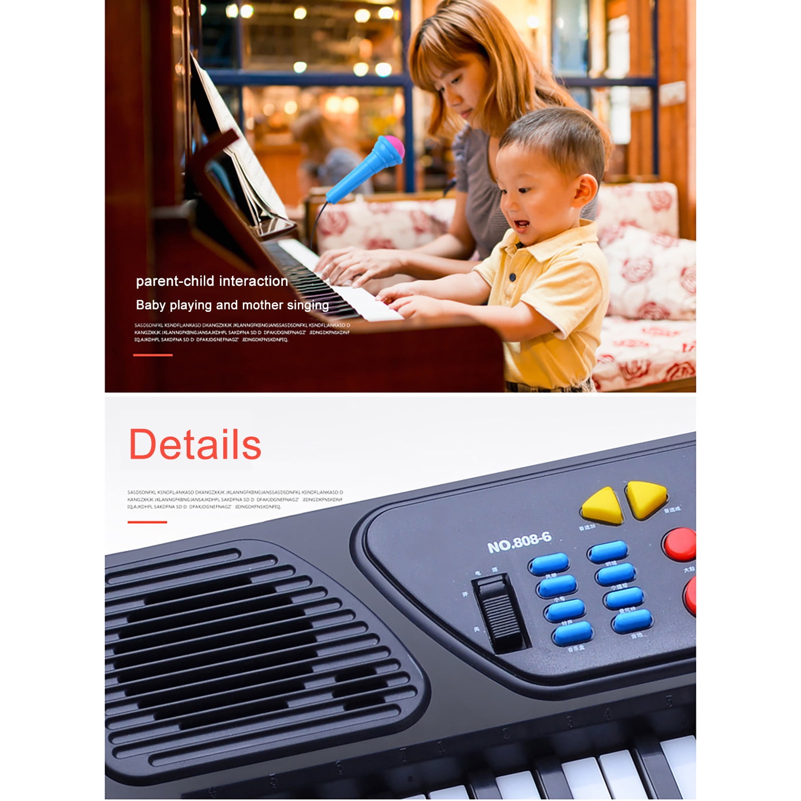 37 Keys Digital Electronic Keyboard For Kids With Microphone Usb Cable Piano Gift For Children