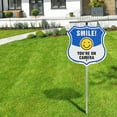 thumbnail image 5 of Smile You're On Camera Shield Sign Smile You're On Camera (10 Pack) 12 inch X 12 inch Shield Shaped Rust-Free Aluminum Metal Signs with Aluminum Mounting Stakes Weather Resistant for, 5 of 8