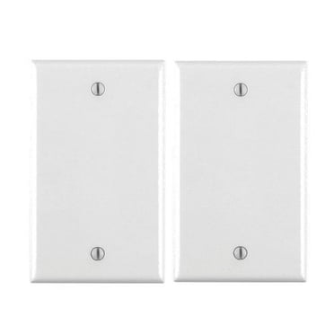 5-Pack 2-Hole Wall Plate Keystone Jack – Single Gang Blank Cover – White