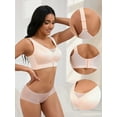 thumbnail image 3 of Unique Bargains Women's Wirefree U Back V-Neck Mesh Minimizers Bras M Beige, 3 of 6