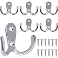 thumbnail image 3 of QIMEI-SHOP Percheros Percheros de Metal Percheros de Pared con Tornillos Ganchos de Pared para Cocina Baño Armario Baño Plata Paquete de 20 Vhermosa HFP-0367, 3 of 8